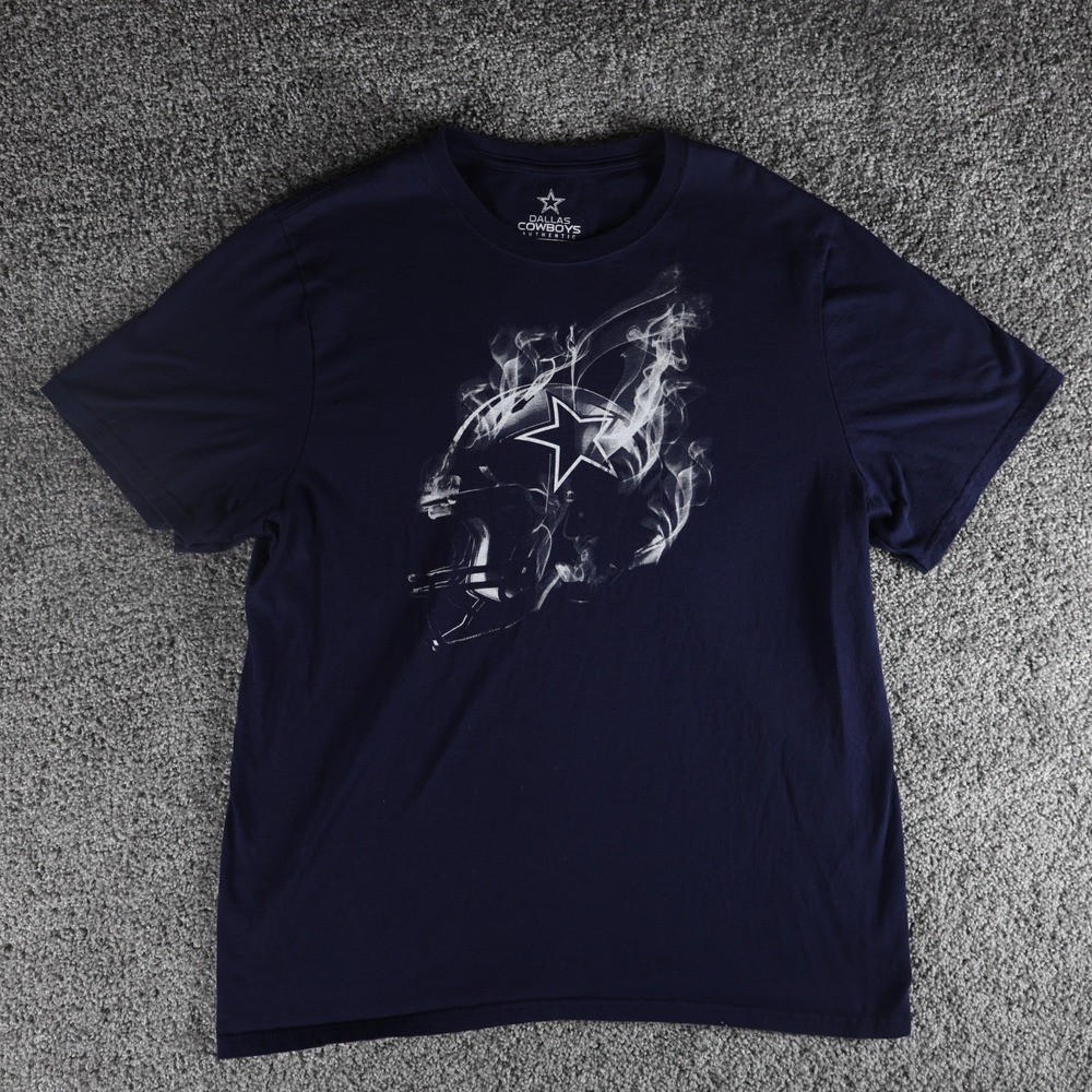 Dallas Cowboys Men's XL Navy T Shirt NFL Football Helmet Smoke Graphic Tee